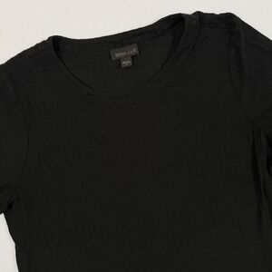 J. Jill Wearever Black Textured Grid Short Sleeve Scoop Neck Top Womens Medium